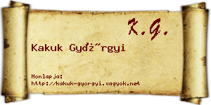 Kakuk Györgyi névjegykártya